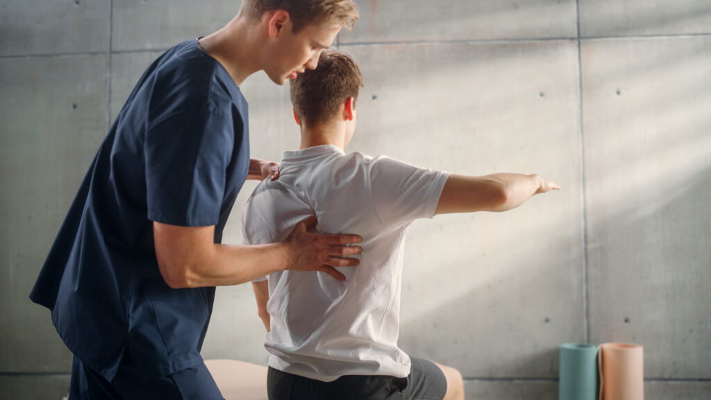 Physiotherapy assessment for cricket injury — quick play or sit-out decision.