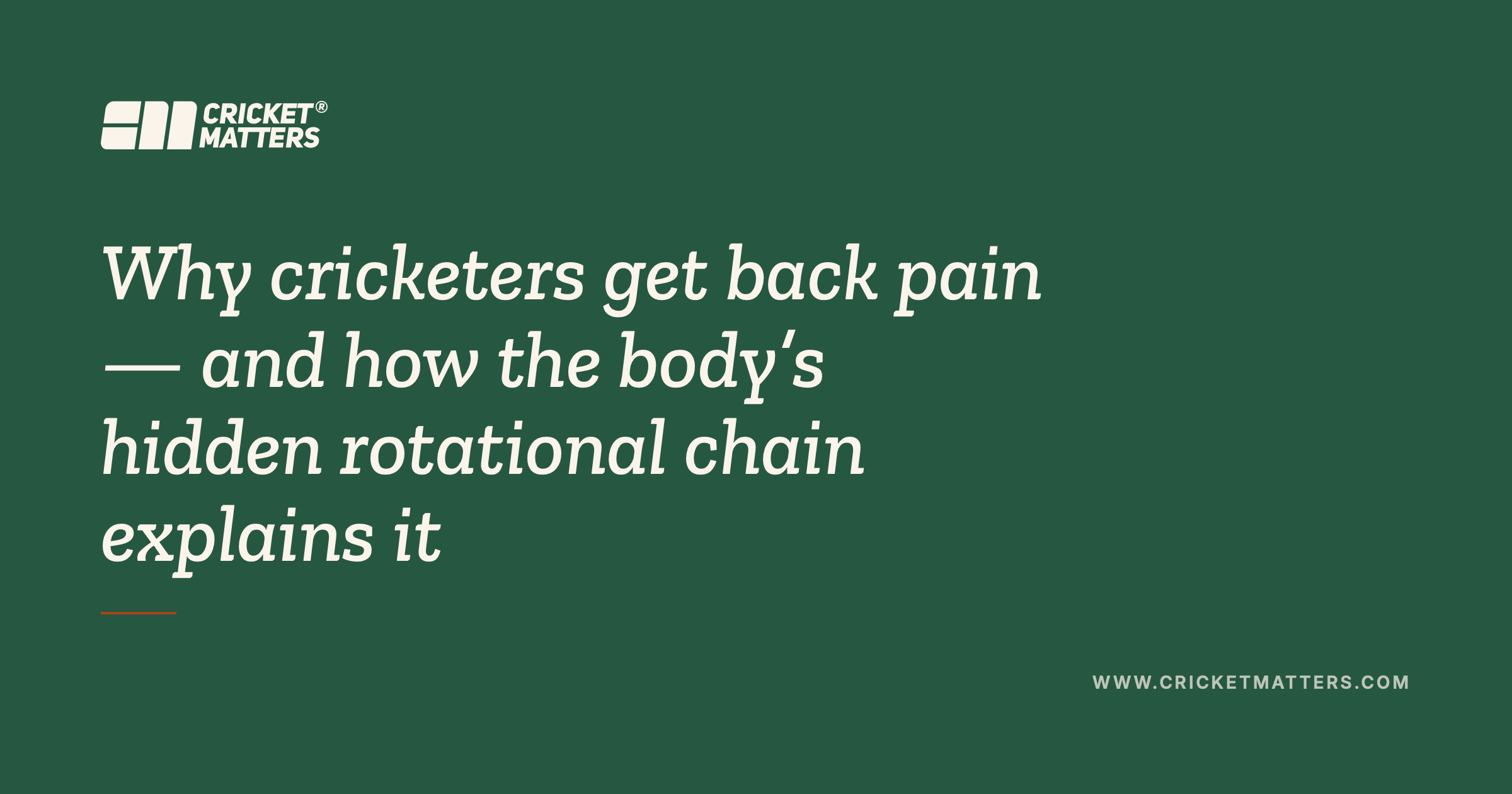 Cricketer Back Pain